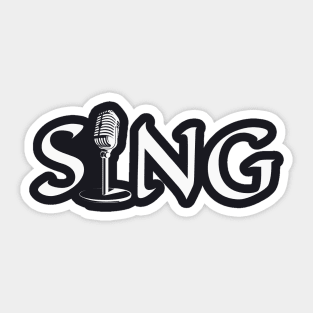 Sing vintage Microphone Singing Music Sticker